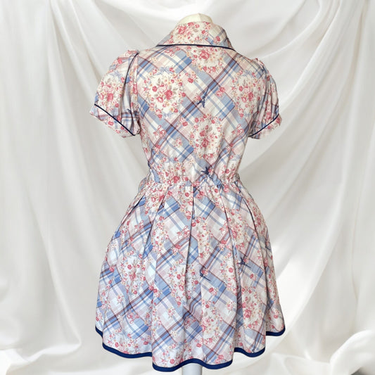 Liz Lisa romantic floral plaid short-sleeve dress1