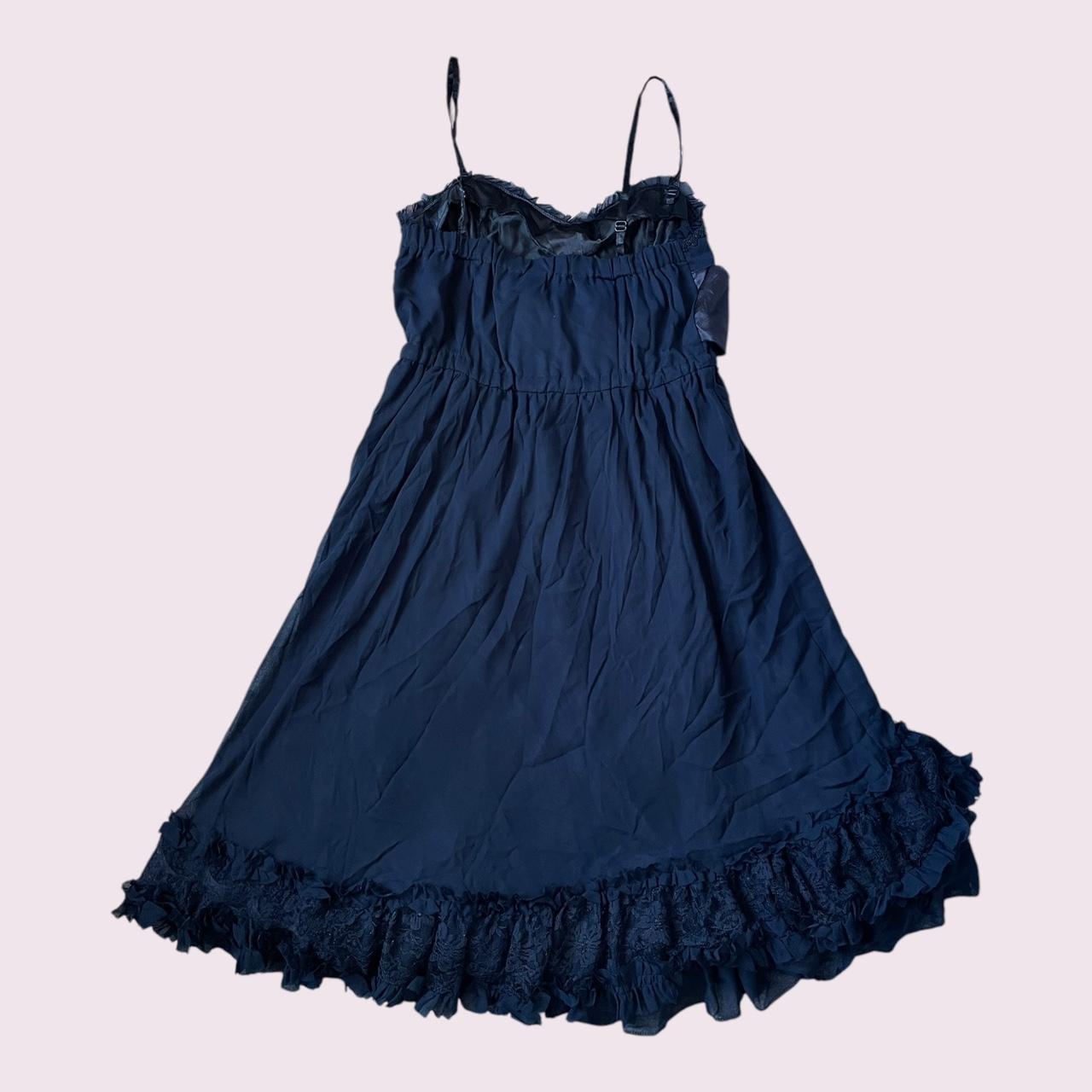 Navy blue sleeveless dress with lace trim – vintage lolita style by axes femme1