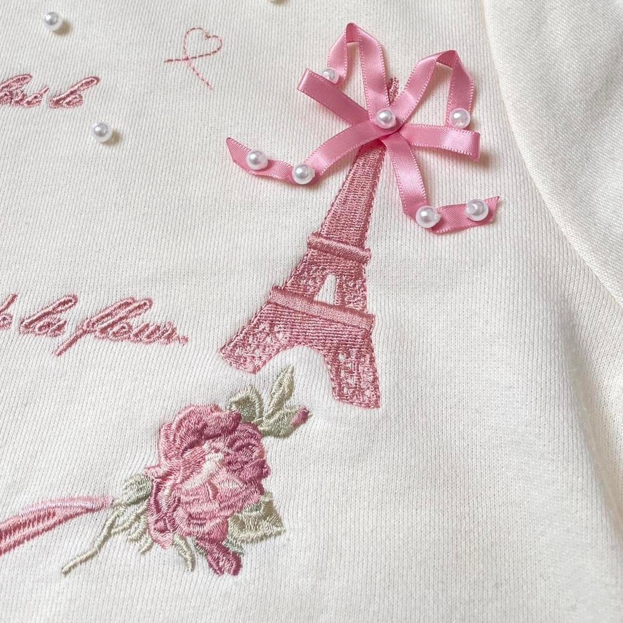 Liz Lisa white long sleeve top with pears embroidered floral and bow details3