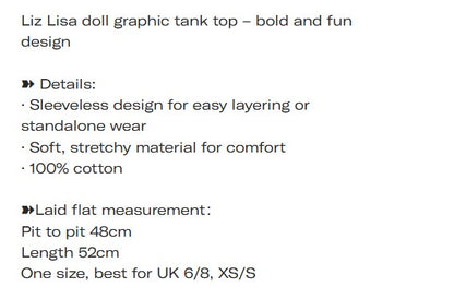 Liz Lisa doll graphic tank top – bold and fun design5