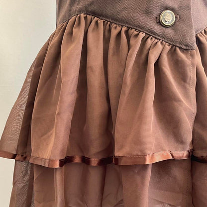 Axes femme dark brown waistcoat with skirt/ one-piece dress3