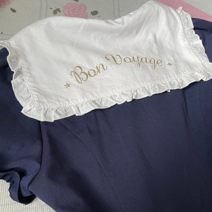 Ank Rouge Navy Sailor Dress with Embroidered Collar4