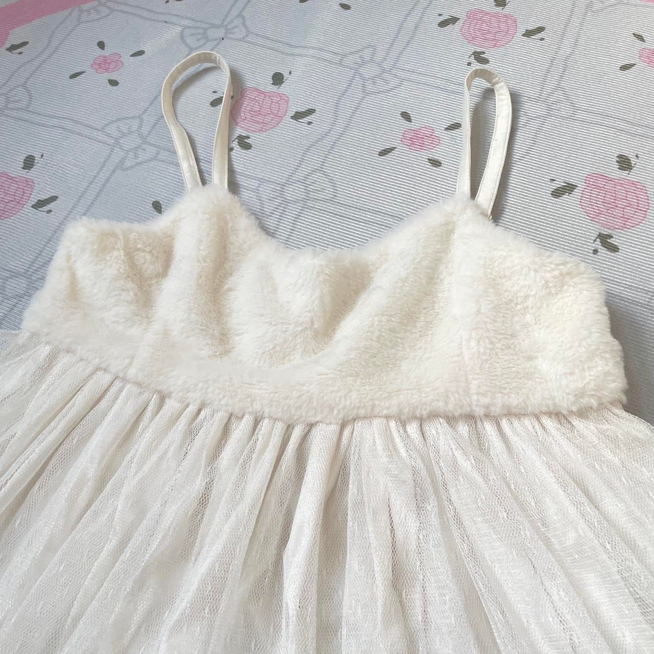 Ank Rouge fluffy mesh dress in white Japanese women girls sweet lolita princess1