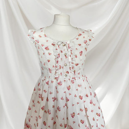 Liz Lisa white floral dress – sweet Lolita dress with ruffle details2