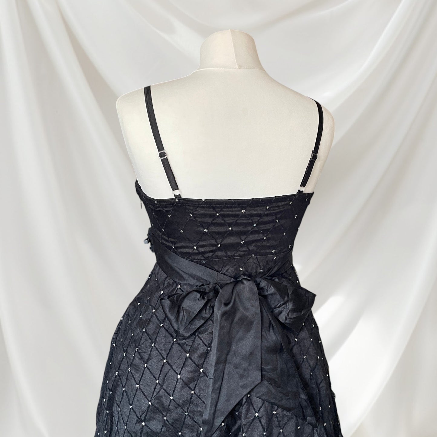 Japan vintage black evening dress spaghetti strap party dress2