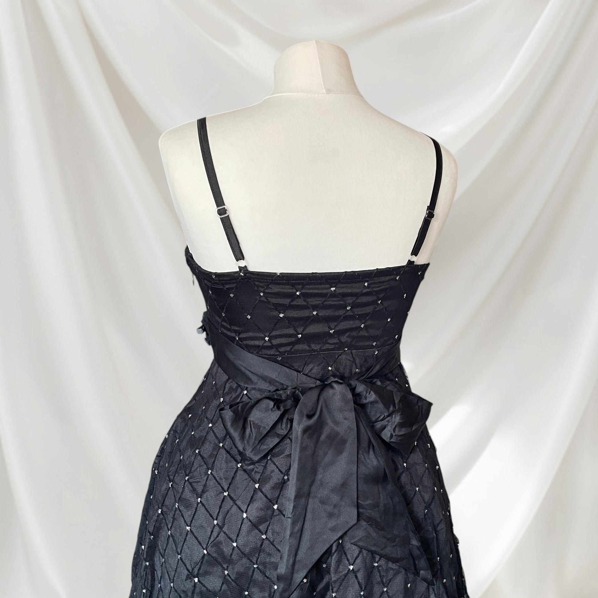 Japan vintage black evening dress spaghetti strap party dress2