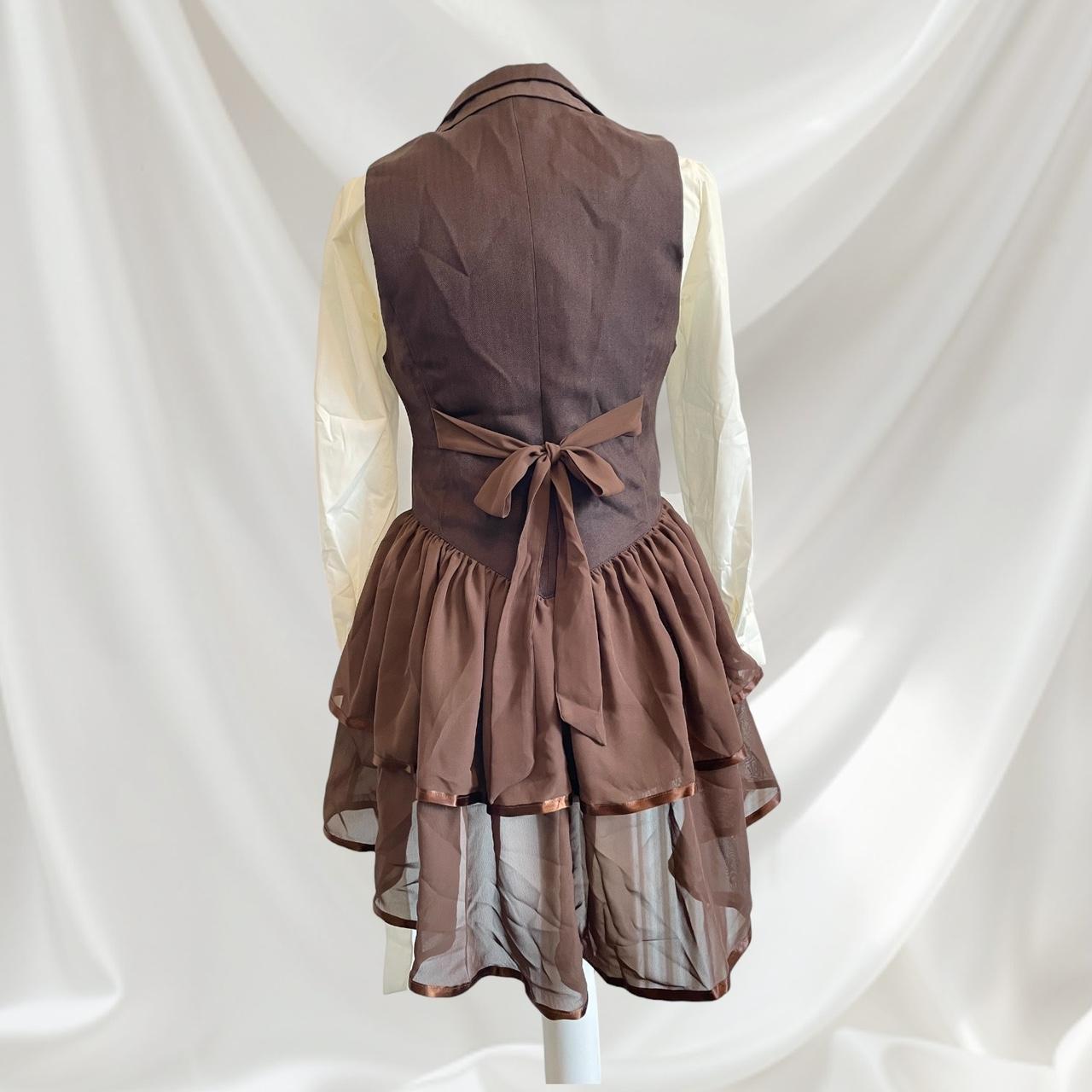 Axes femme dark brown waistcoat with skirt/ one-piece dress1