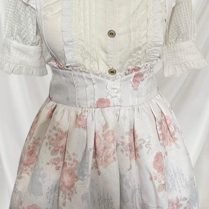 Liz Lisa pastel floral suspender dress  romantic lolita aesthetic1