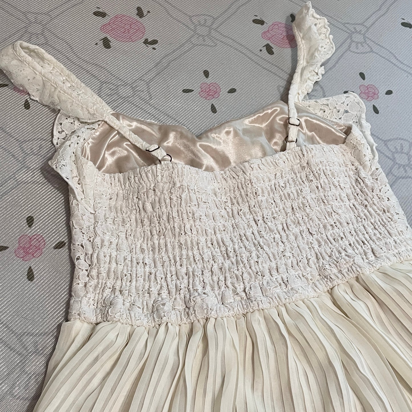 Liz Lisa Cream Asymmetrical Pleated Fairy Dress Lace Trim Kawaii Hime5