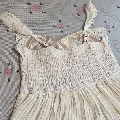 Liz Lisa Cream Asymmetrical Pleated Fairy Dress Lace Trim Kawaii Hime5