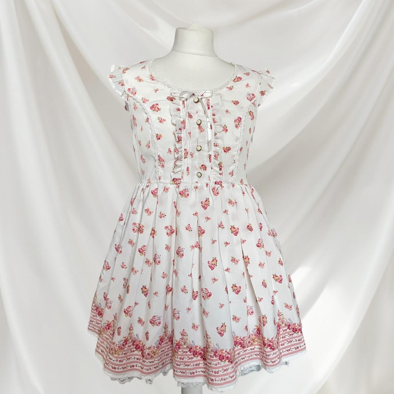 Liz Lisa white floral dress – sweet Lolita dress with ruffle details0