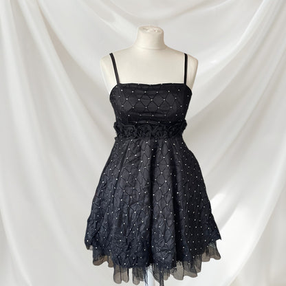 Japan vintage black evening dress spaghetti strap party dress0