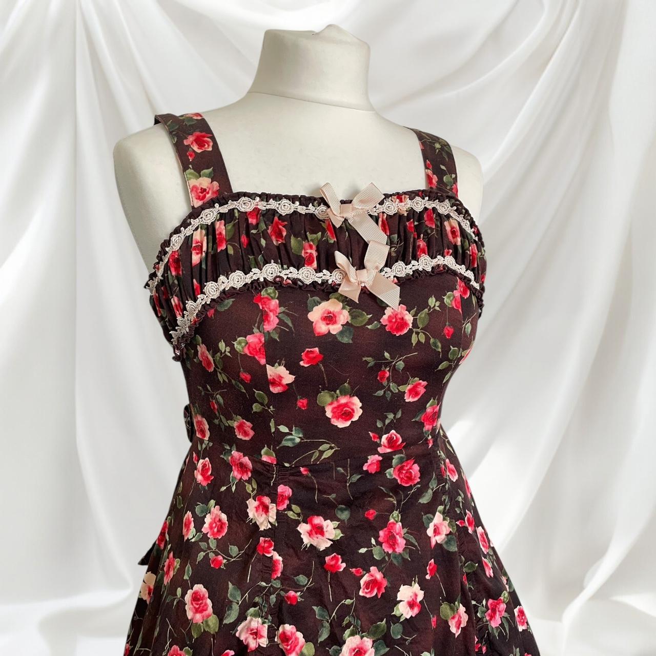 Japanese brand Bodyline Lolita floral dress with lace-up detail3