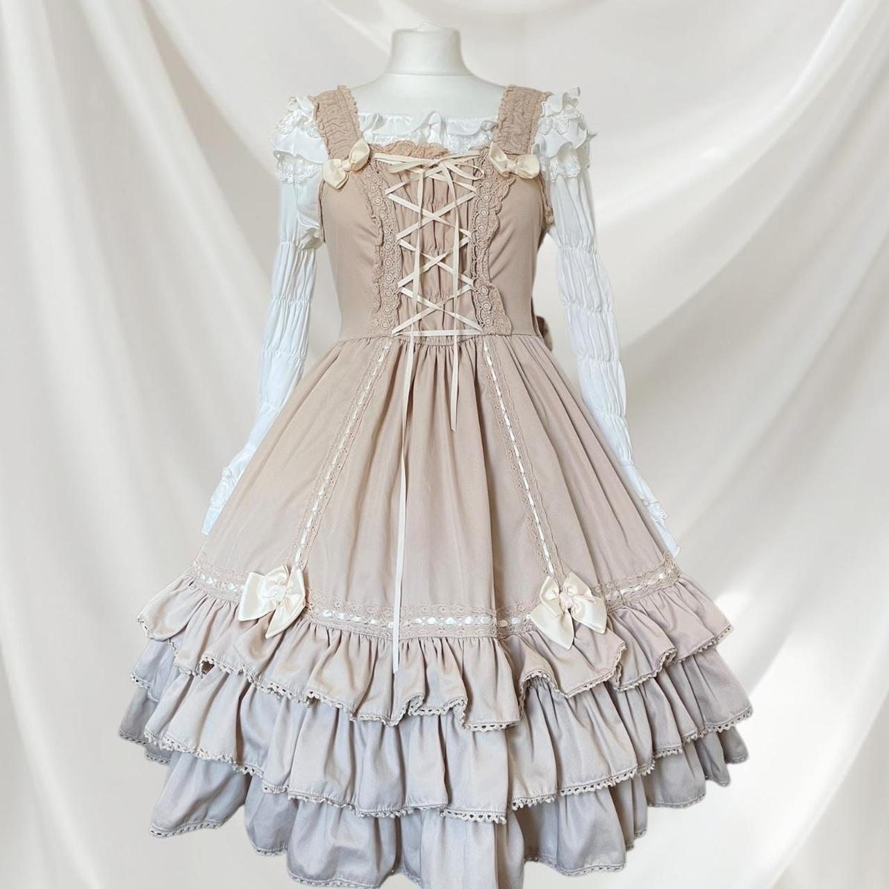 Japanese brand Bodyline strapped dress with lace and bow (blouse not included)0