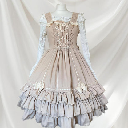 Japanese brand Bodyline strapped dress with lace and bow (blouse not included)0
