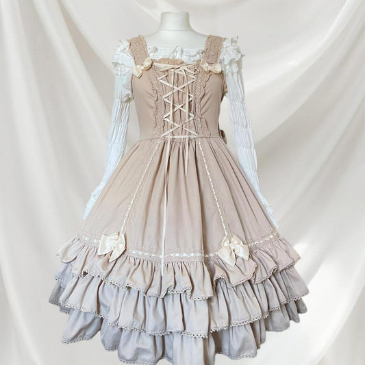 Japanese brand Bodyline strapped dress with lace and bow (blouse not included)0