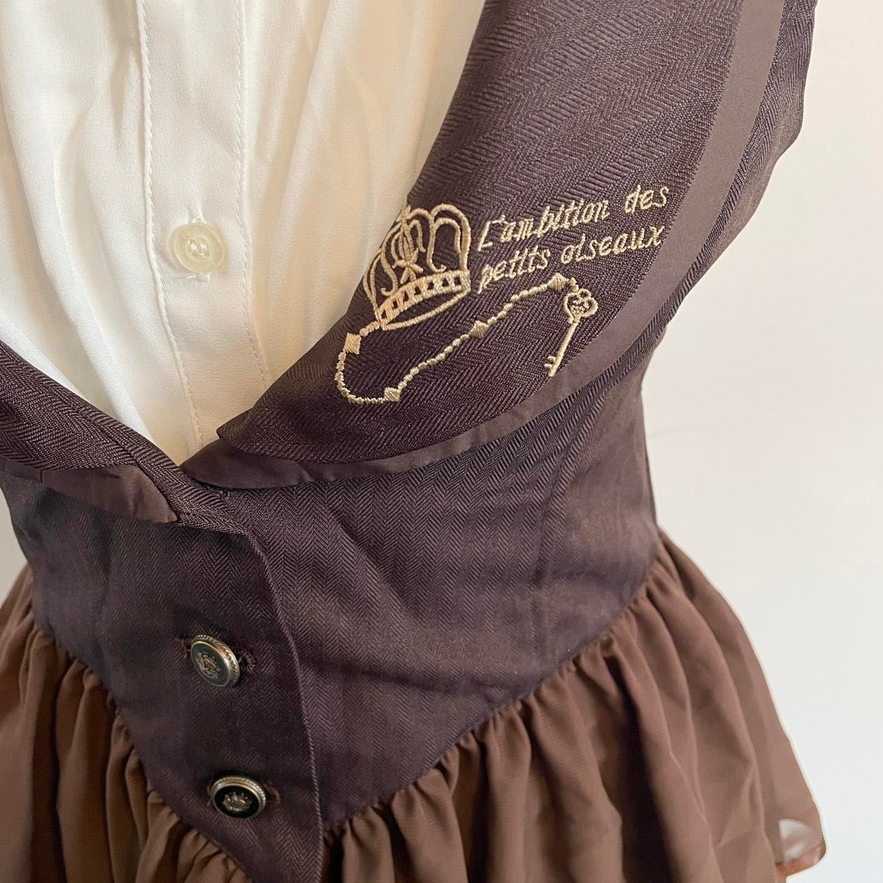 Axes femme dark brown waistcoat with skirt/ one-piece dress2