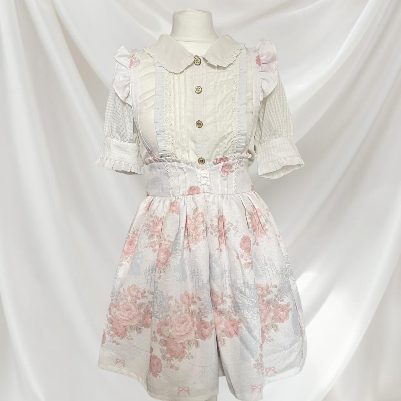Liz Lisa pastel floral suspender dress  romantic lolita aesthetic0
