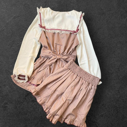 Liz Lisa pink Jirai Kei style two-piece set with a detachable bow tags removed1