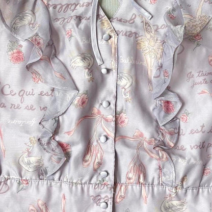 Liz Lisa floral sleeveless blouse with ruffled details - recommend XS5