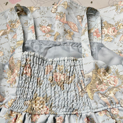 Axes Femme floral blue jsk suspender dress Lolita style (blouse bot included)5