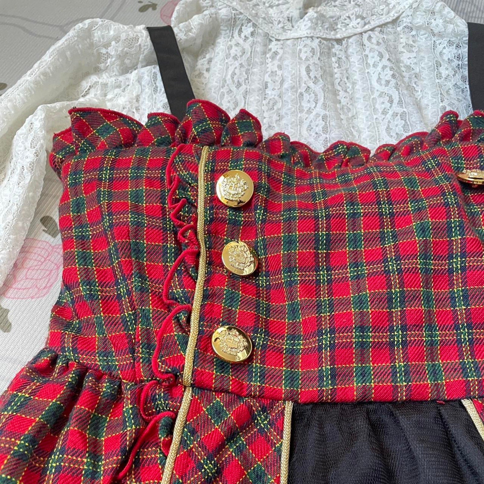 Liz Lisa Doll tartan Lolita dress with versatile options(white top not included)2