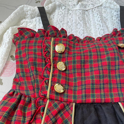 Liz Lisa Doll tartan Lolita dress with versatile options(white top not included)2