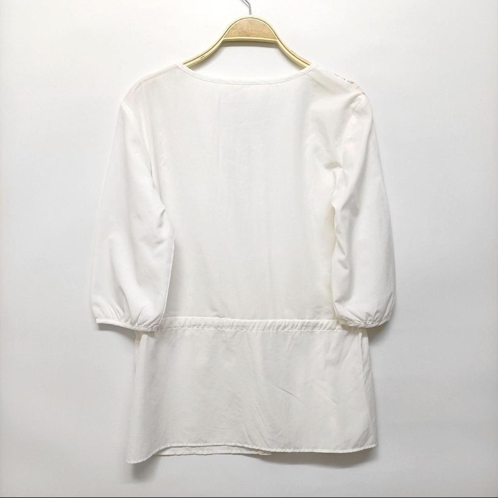 Y2k white vintage lace-trim blouse with adjustable waist3