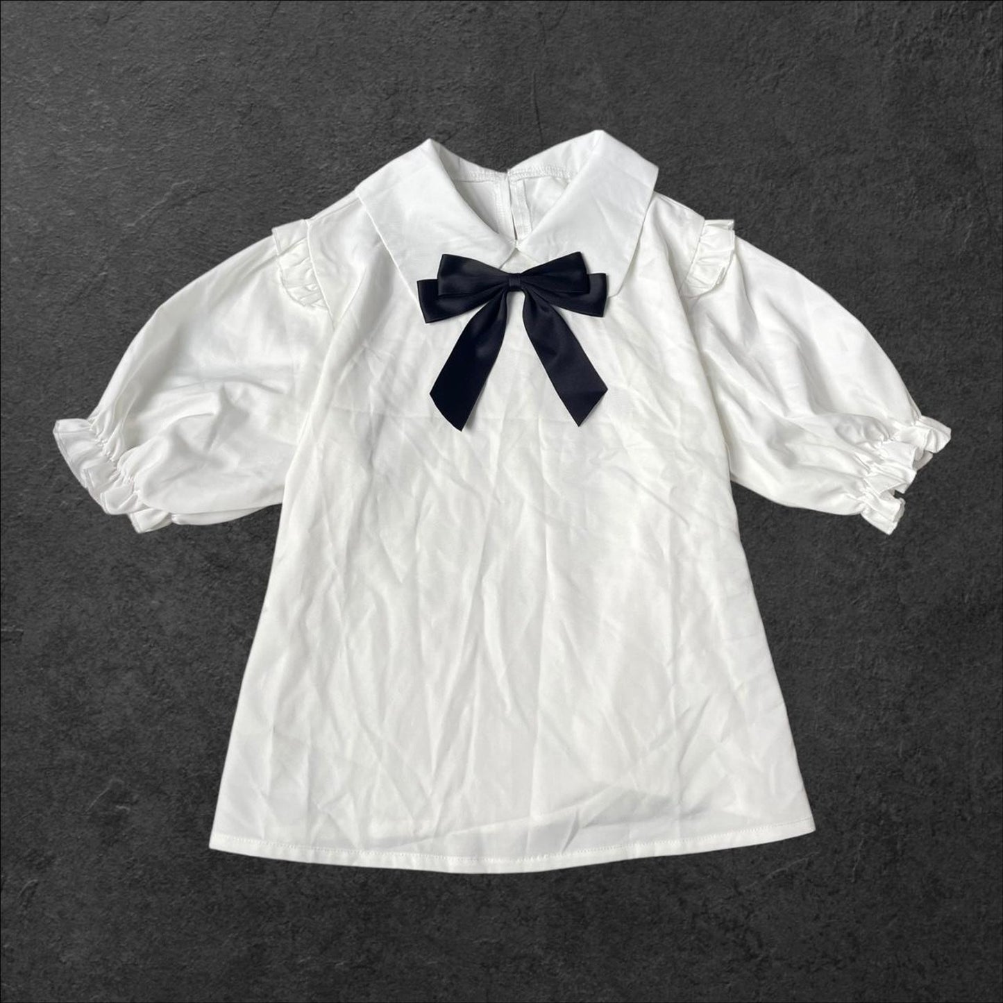 GRL white and black gothic blouse with bow tie 0