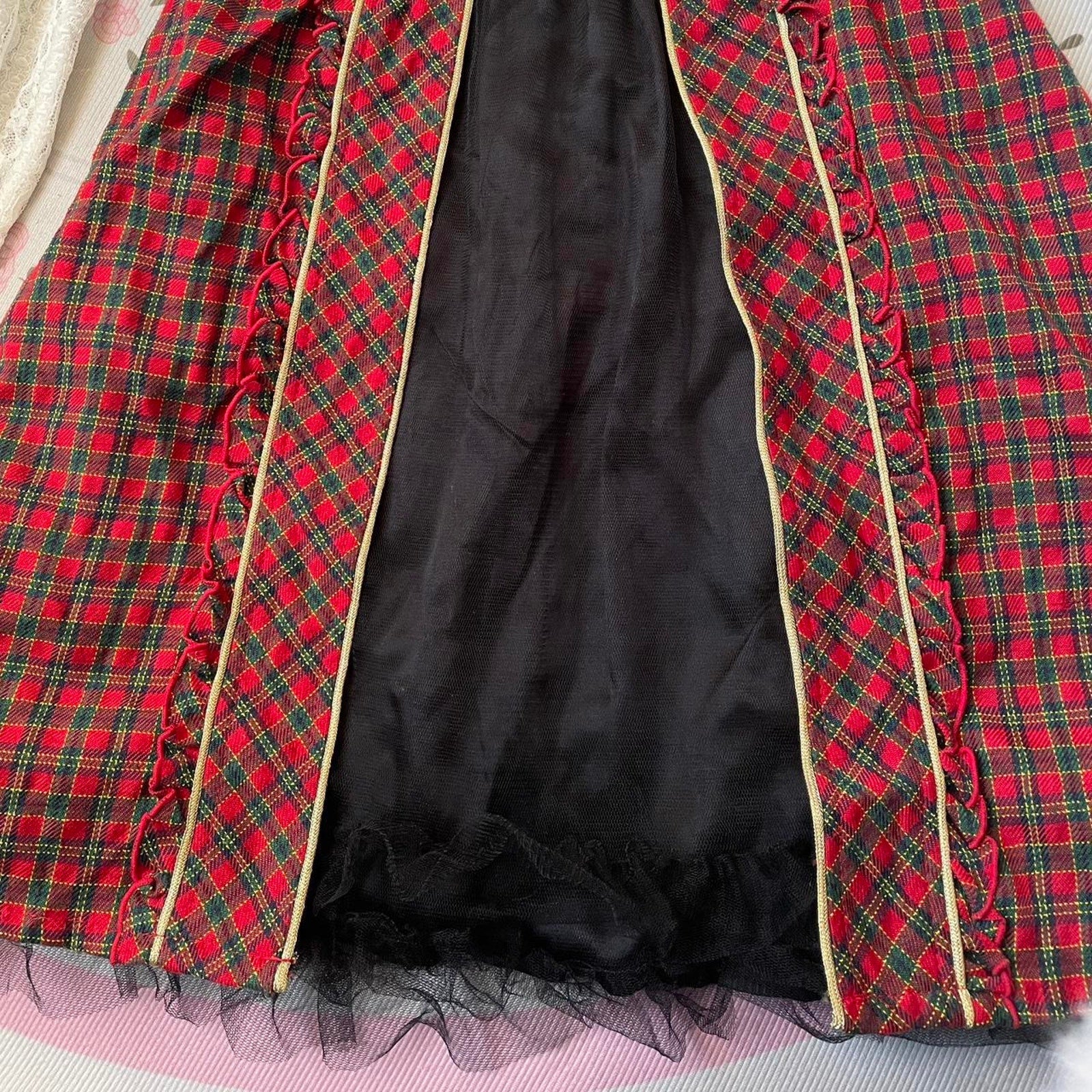 Liz Lisa Doll tartan Lolita dress with versatile options(white top not included)3