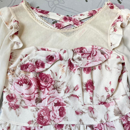 Liz Lisa romantic floral bow dress with rose print and velvet trim4