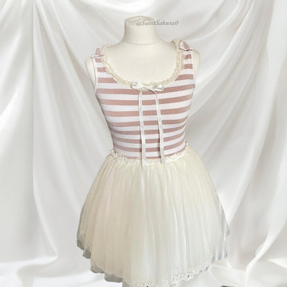 Liz Lisa sweet striped tulle dress casual himekaji style3