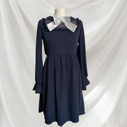 Japanese brand Axes Femme elegant navy dress1