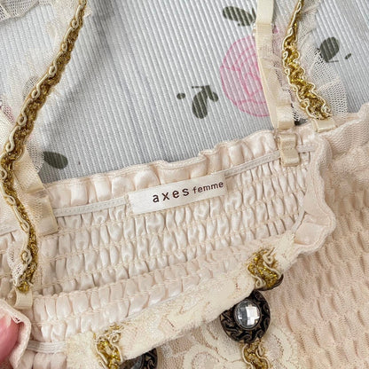 Japanese brand Axes Femme lace-trimmed embellished camisole top6