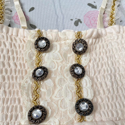 Japanese brand Axes Femme lace-trimmed embellished camisole top4