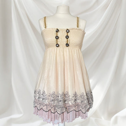 Japanese brand Axes Femme lace-trimmed embellished camisole top0