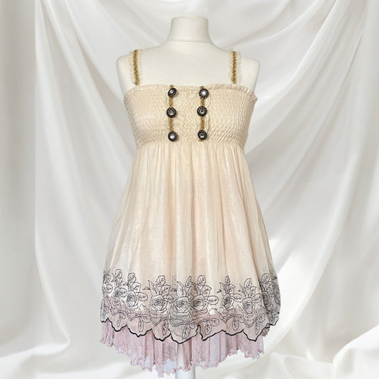 Japanese brand Axes Femme lace-trimmed embellished camisole top0