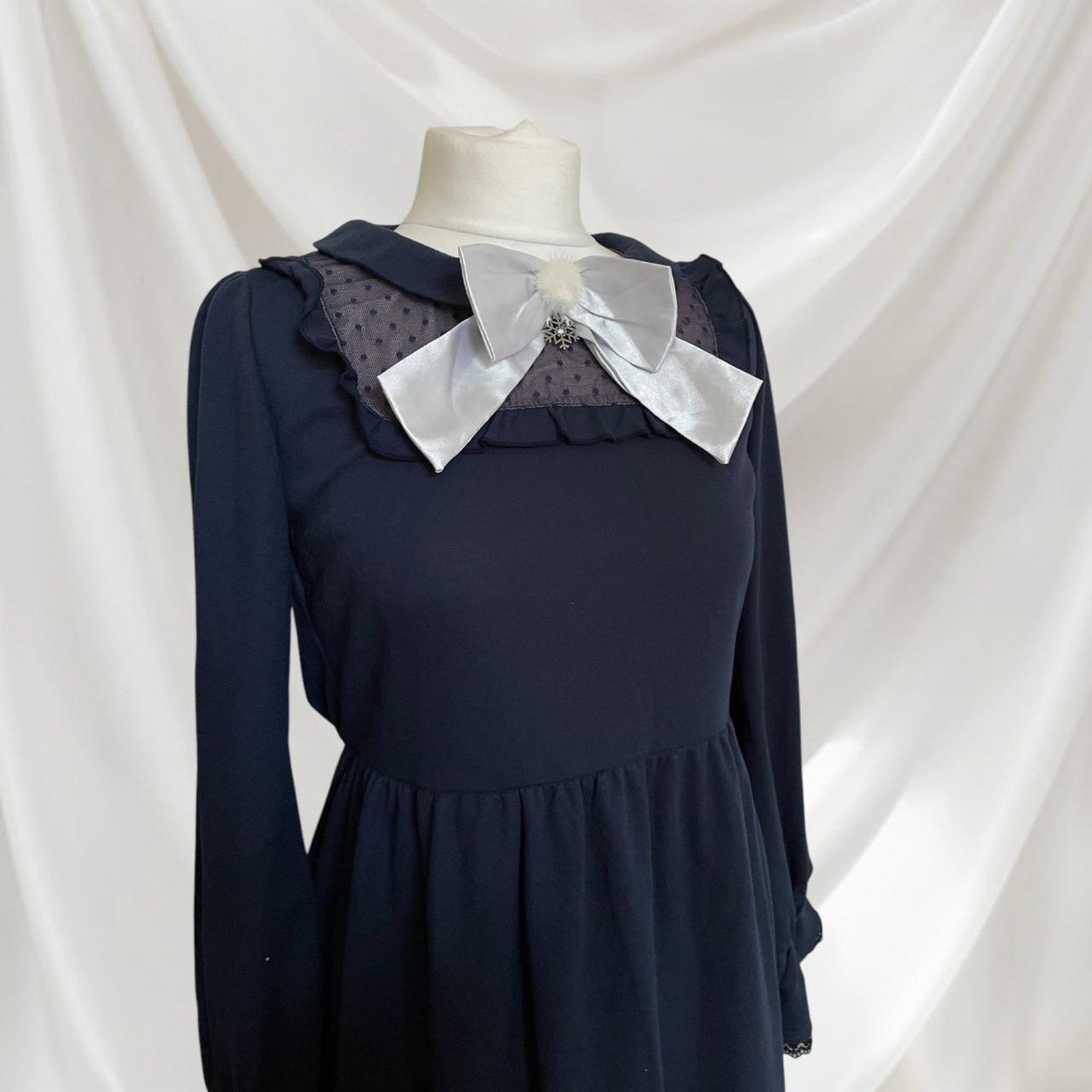 Japanese brand Axes Femme elegant navy dress4