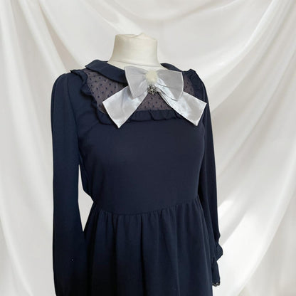 Japanese brand Axes Femme elegant navy dress4