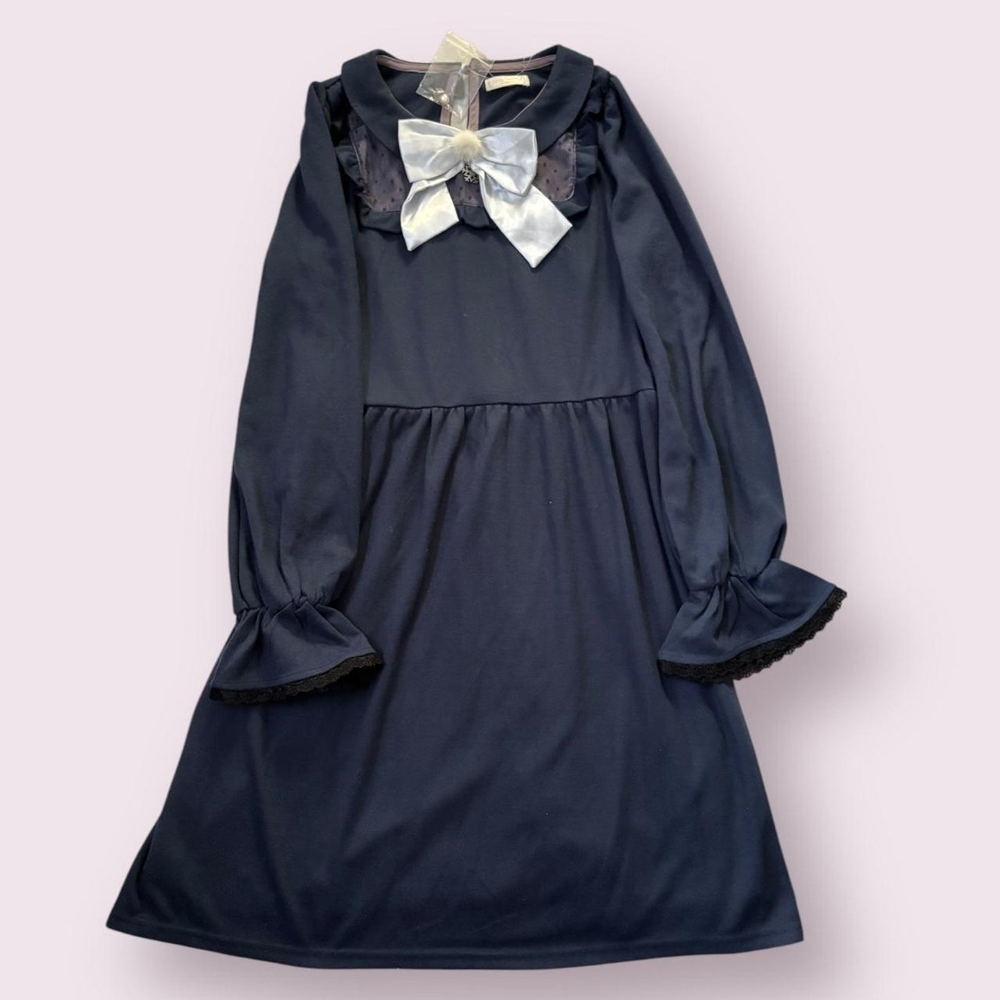 Japanese brand Axes Femme elegant navy dress0