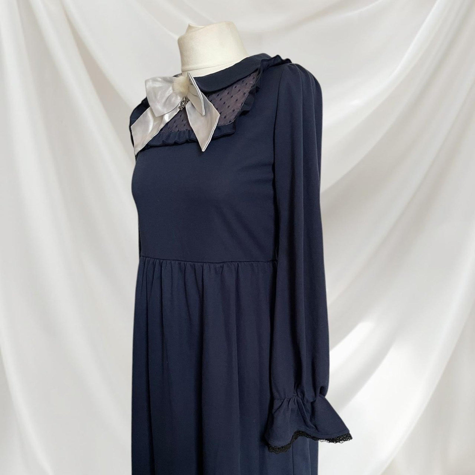 Japanese brand Axes Femme elegant navy dress2