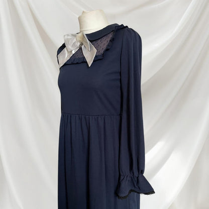 Japanese brand Axes Femme elegant navy dress2