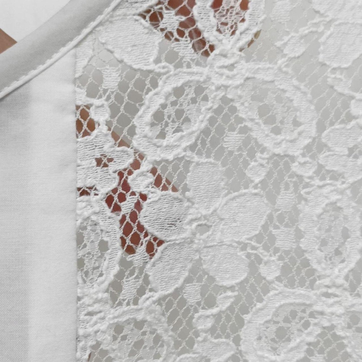 Y2k white vintage lace-trim blouse with adjustable waist2
