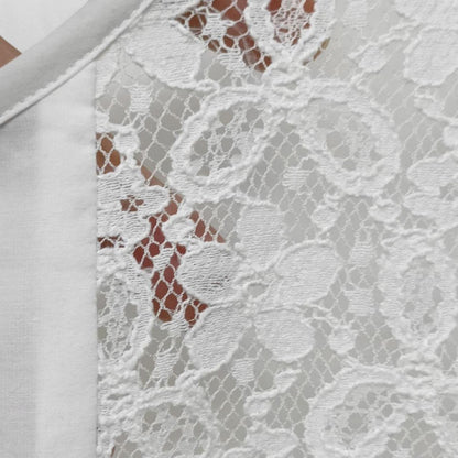 Y2k white vintage lace-trim blouse with adjustable waist2