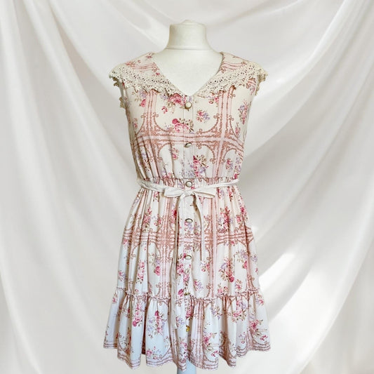 Liz Lisa floral button-down sleeveless dress with lace collar kawaii 0