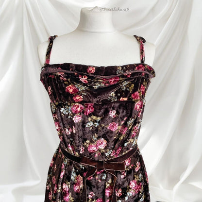 Liz Lisavintage floral velvet dress | late 90s & early 2000s4